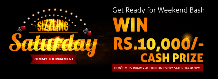 ‘Sizzling Saturday Freeroll Tournament’ –  Play Rummy & Win Rs. 10,000 Cash Prize!